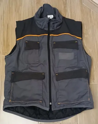 Chaleco de trabajo gris y negro