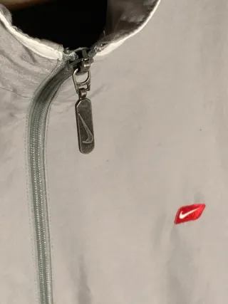 Sudadera Nike vintage, chaqueta retro Y2K gris