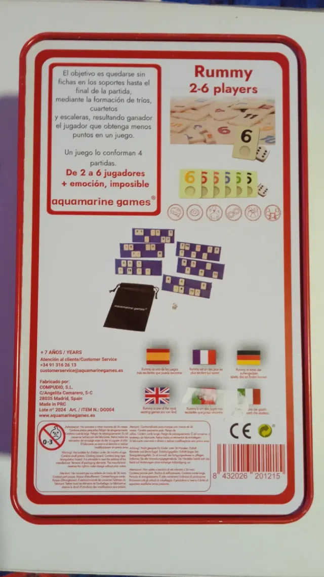 Juego Rummy Travel 6 jugadores