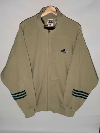 Sudadera Adidas vintage, chaqueta retro Y2K beige