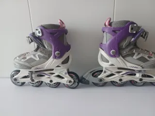 Patines en línea K2 morados y blancos