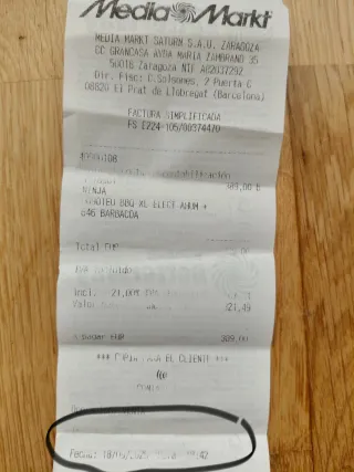 Barbacoa Ninja Pro XL Negra/Gris