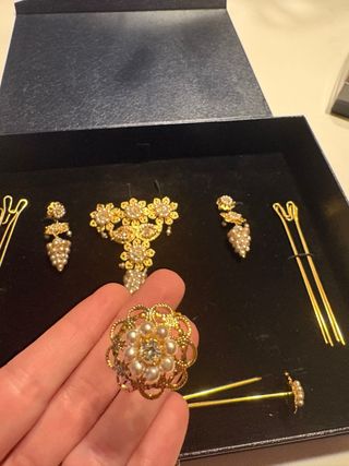 Aderezo Fallera Niña Oro y Perlas