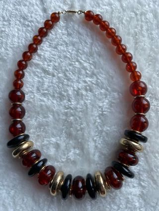 2 collane donna vintage marrone-rosse