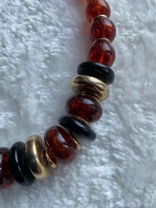 2 collane donna vintage marrone-rosse