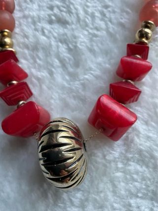 2 collane donna vintage marrone-rosse