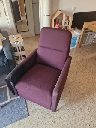 Butaca reclinable tela y metal