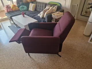 Butaca reclinable tela y metal