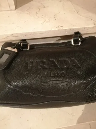 Bolso Prada Piel Negro Genuina