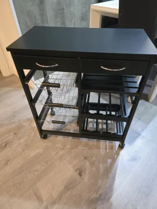 Carrito auxiliar cocina negro