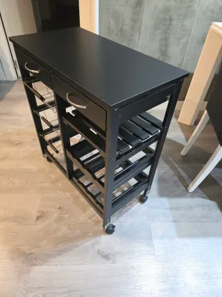 Carrito auxiliar cocina negro