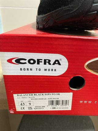 Zapatos nuevos de trabajo Cofra NegroTalla 43