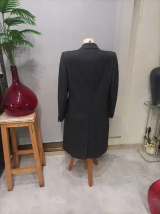 Abrigo lana virgen gris