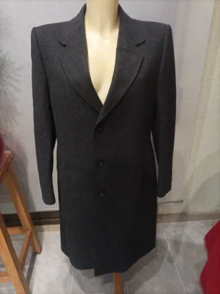 Abrigo lana virgen gris