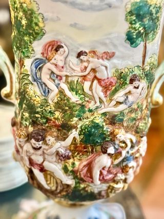 Jarrón Capodimonte Italia Excepcional
