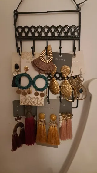 Lote pendientes mujer Parfois oro y turquesa