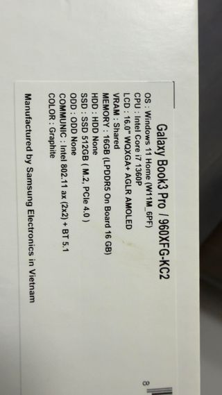 Portátil Samsung Galaxy Book 3 Pro Gris