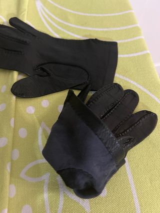 Guantes de piel negros T S