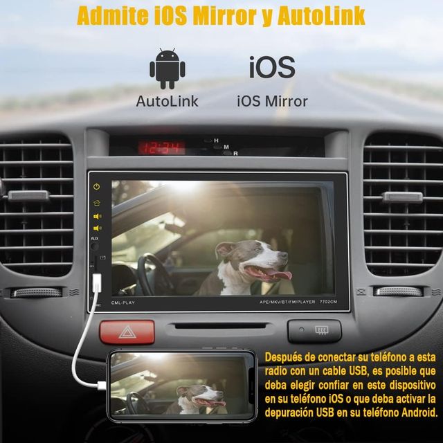 Radio Coche 2 DIN CarPlay Android Auto