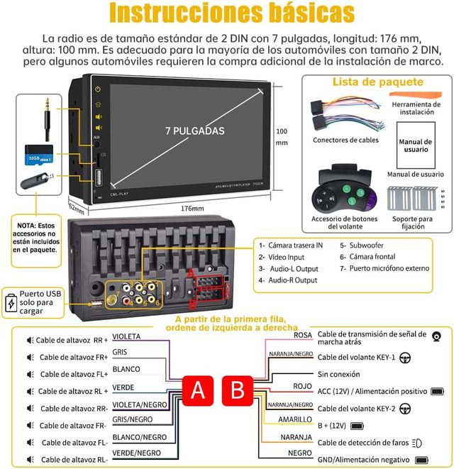 Radio Coche 2 DIN CarPlay Android Auto
