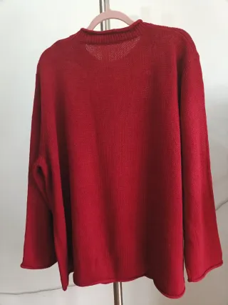 Jersey rojo bordado flores talla XXXL