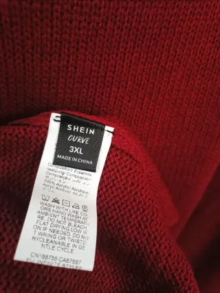 Jersey rojo bordado flores talla XXXL