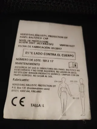 Chaleco antibalas y anticuchillo SIOEN