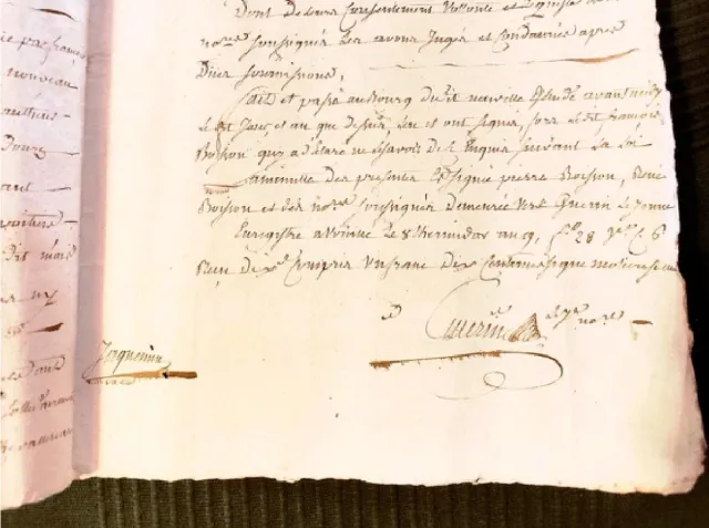 Documento francés manuscrito del s. XVIII Navarra