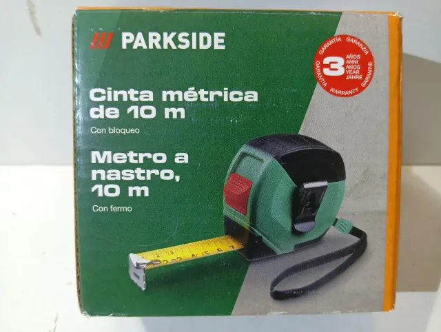 Cinta metrica 10 m Parkside, nuova con scatola