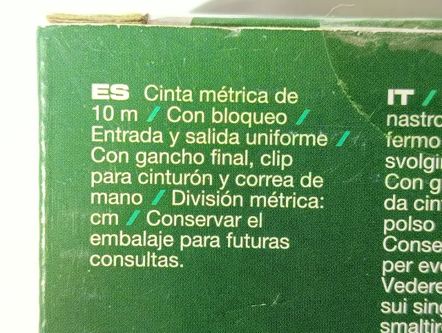 Cinta metrica 10 m Parkside, nuova con scatola