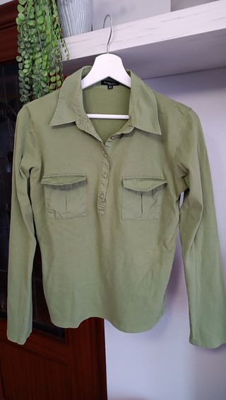 Camisa Massimo Dutti verde talla L