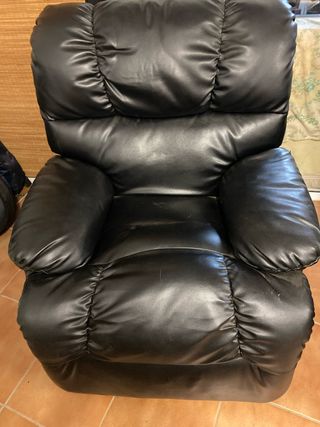Sillón relax polipiel negro