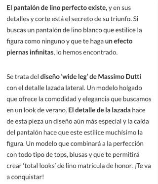 Pantalón Massimo Dutti Mujer Talla 36 Lino