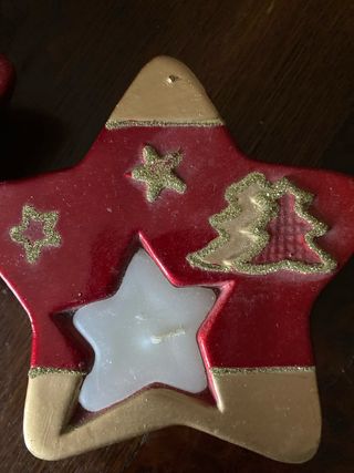 2 Portacandele Natalizi Stella