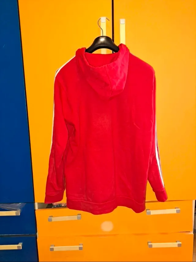Felpa Adidas con cappuccio rossa taglia L