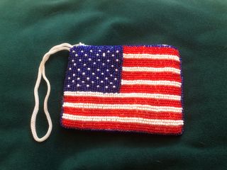 Portamonete/bustina perline bandiera USA