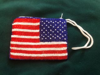 Portamonete/bustina perline bandiera USA