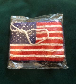 Portamonete/bustina perline bandiera USA