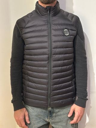 Chaleco acolchado gris antracita pluma pato