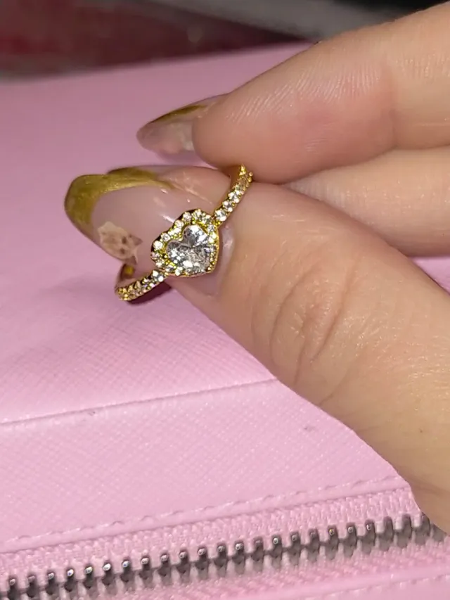 Anello Pandora Cuore Dorato con Zirconi