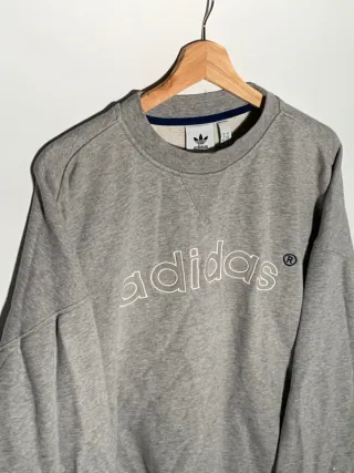 Sudadera Adidas vintage, jersey retro Y2K gris