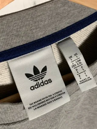 Sudadera Adidas vintage, jersey retro Y2K gris