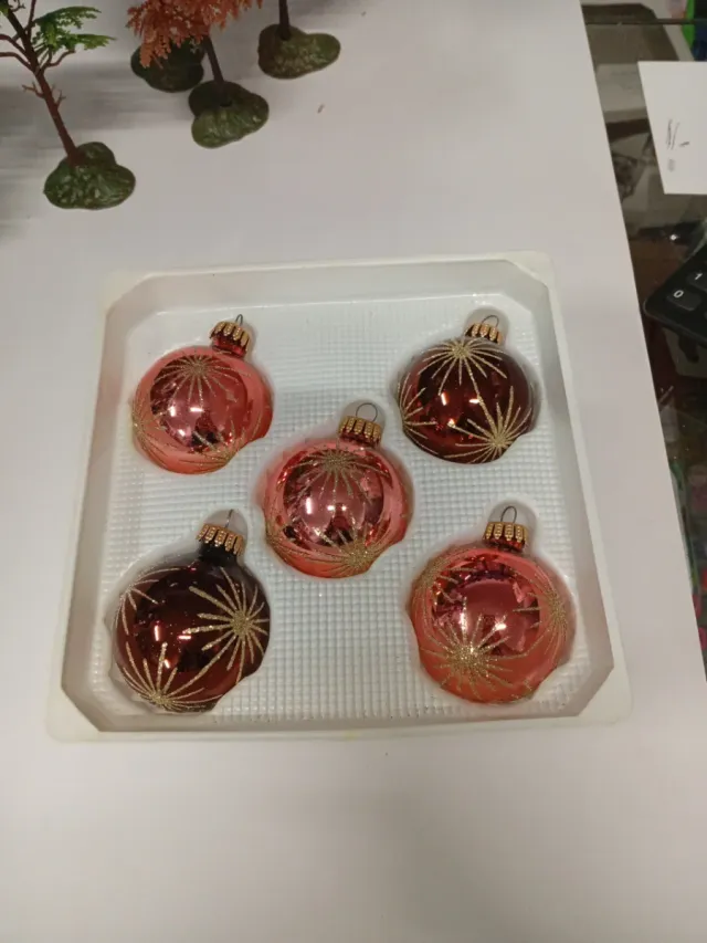 Decorações de Natal Bolas de Cristal (Conjunto de 5)