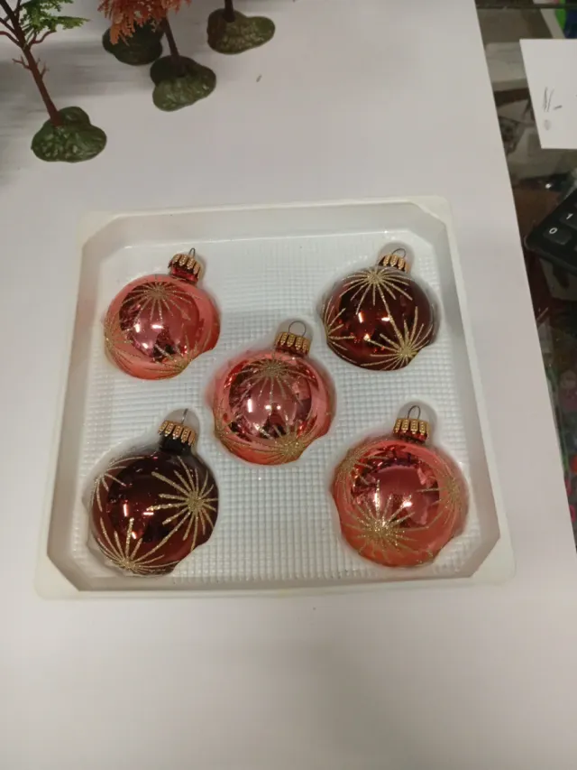 Decorações de Natal Bolas de Cristal (Conjunto de 5)