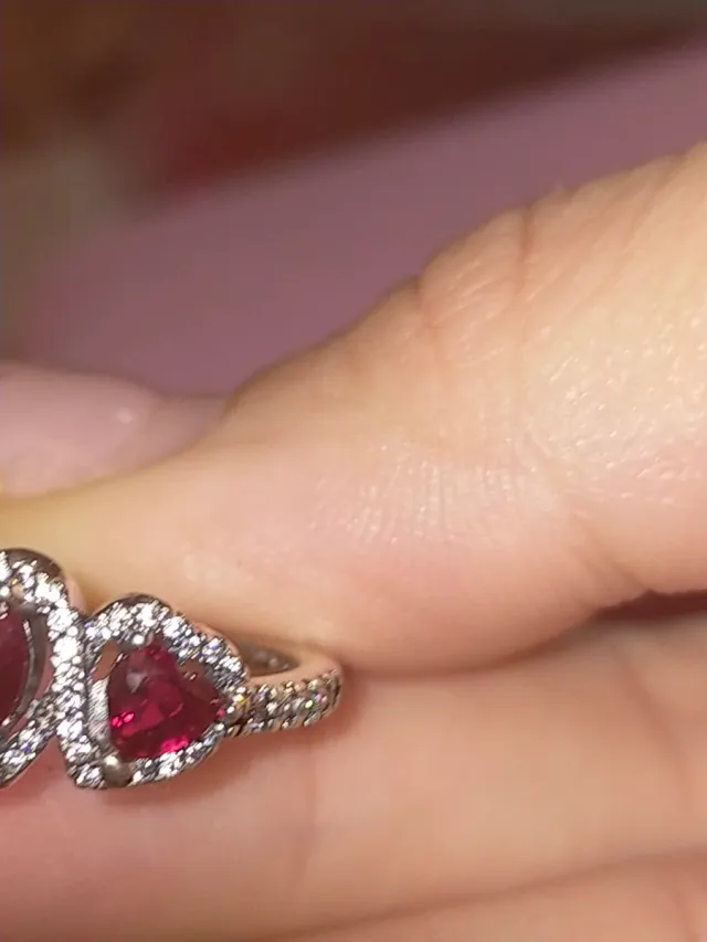 Anello Cuore Rosso e Argento Pandora