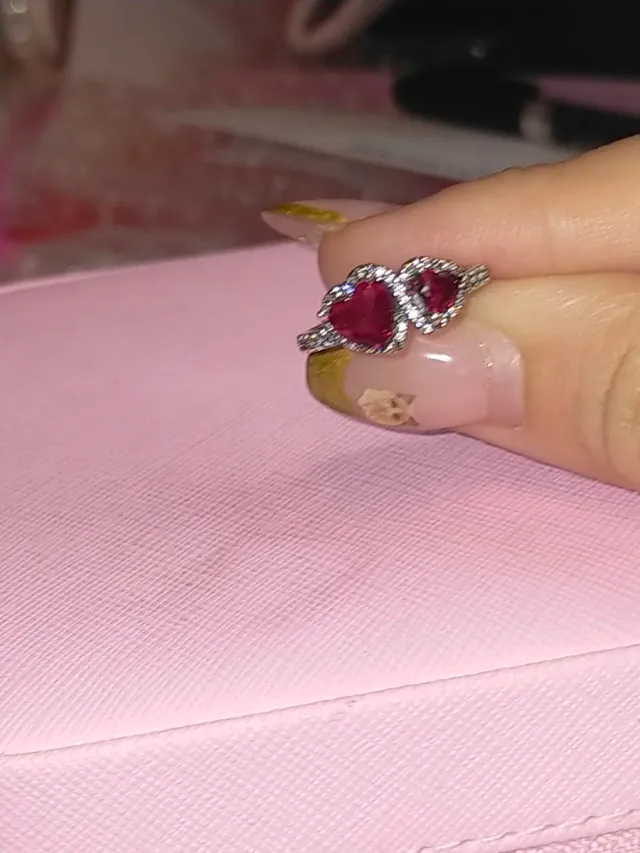Anello Cuore Rosso e Argento Pandora