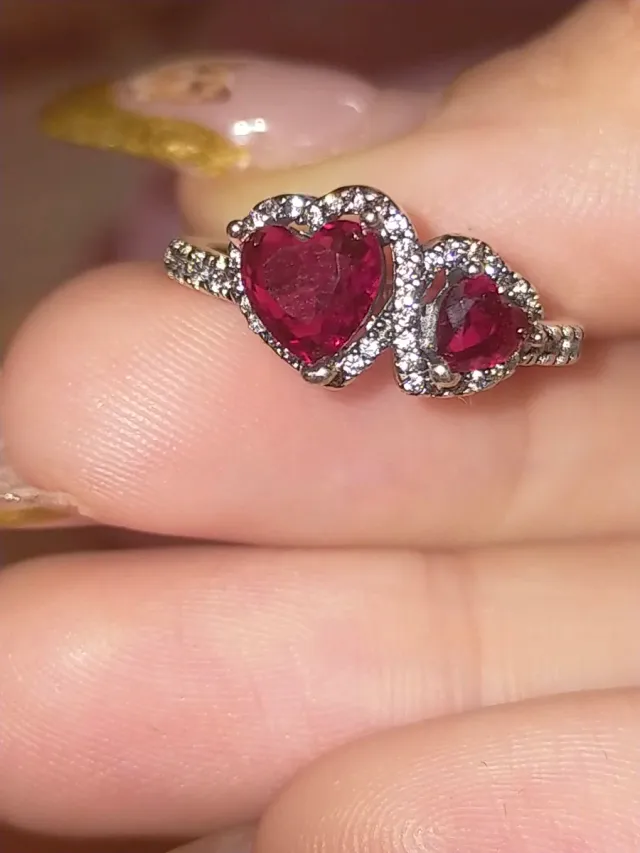 Anello Cuore Rosso e Argento Pandora