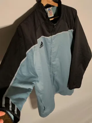 Sudadera Adidas vintage, chaqueta retro Y2K azul