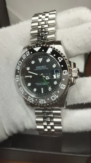 Reloj Seiko Mod GMT-Master II Bruce Wayne Negro