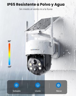 Cámara Vigilancia MROWLY Solar WiFi Exterior 2K